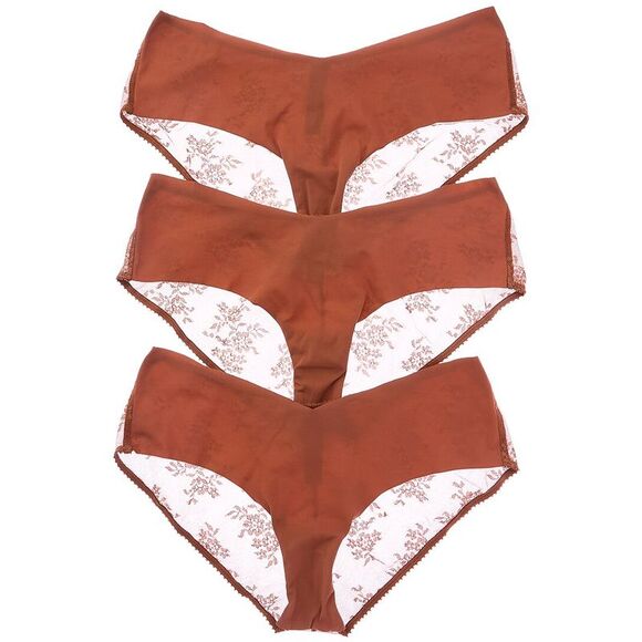 Journelle Womens  3Pk Romy Jolie Hipster, Brown - Picture 1 of 3